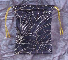 Black Silk with Gold Leaf Pendulum Pouch