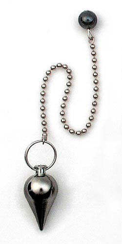 Bobber SS Silver Hematite Gemstone Dowsing Pendulum hbc