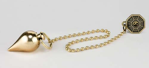 Brass Gold Yin-Yang Teardrop Divination Pendulum bc